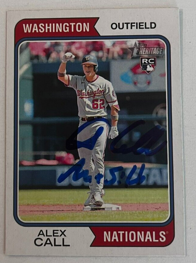 ALEX CALL SIGNED 2023 TOPPS HERITAGE BASEBALL CARD AUTO