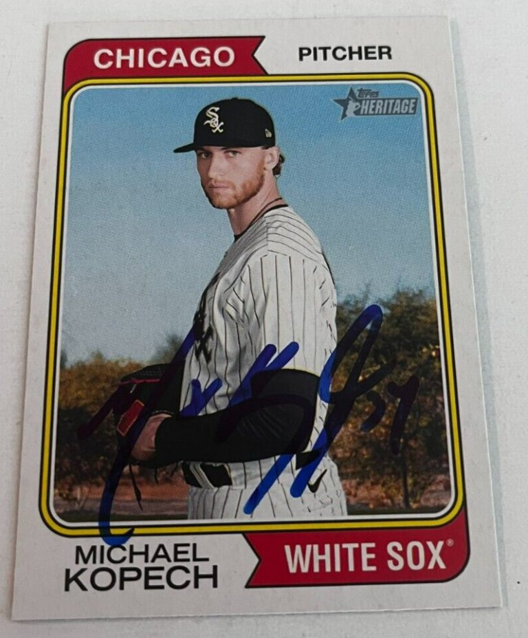 MICHAEL KOPECH SIGNED 2023 TOPPS HERITAGE BASEBALL CARD AUTO