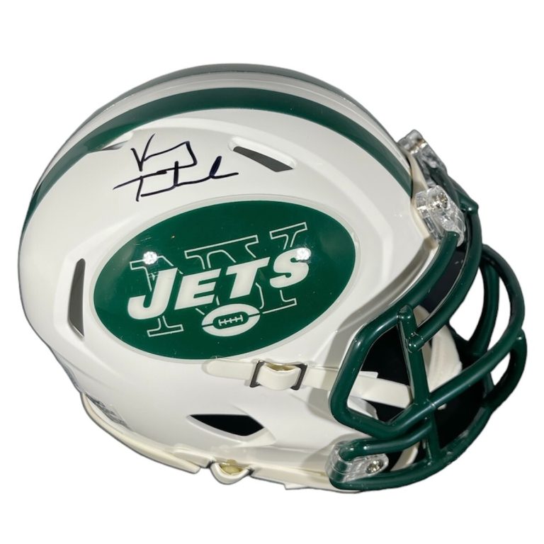 Vinny Testaverde Signed Jets TB 98-18 Mini Helmet Beckett Witness BAS COA
