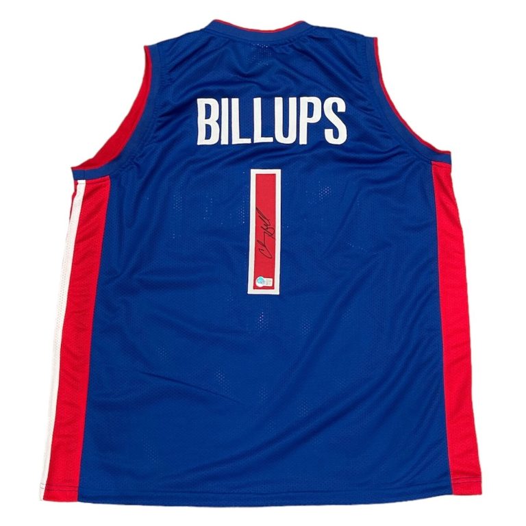 Chauncey Billups Signed Detroit Pistons Custom Jersey Beckett Witness BAS COA