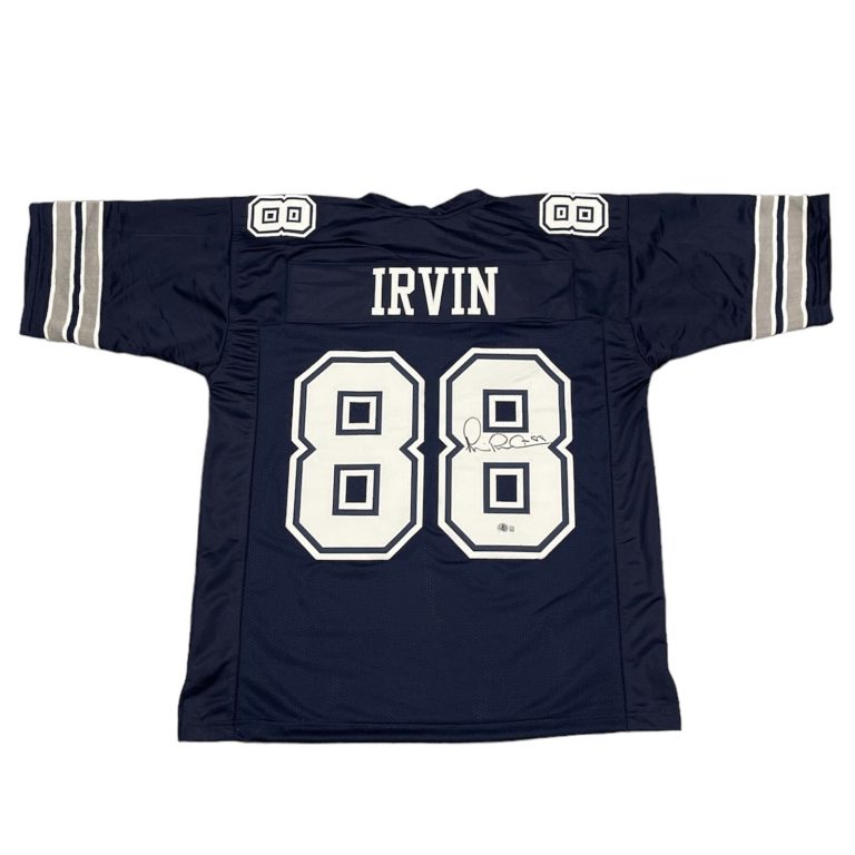 Michael Irvin Signed Dallas Cowboys Custom Jersey Beckett Witness BAS COA