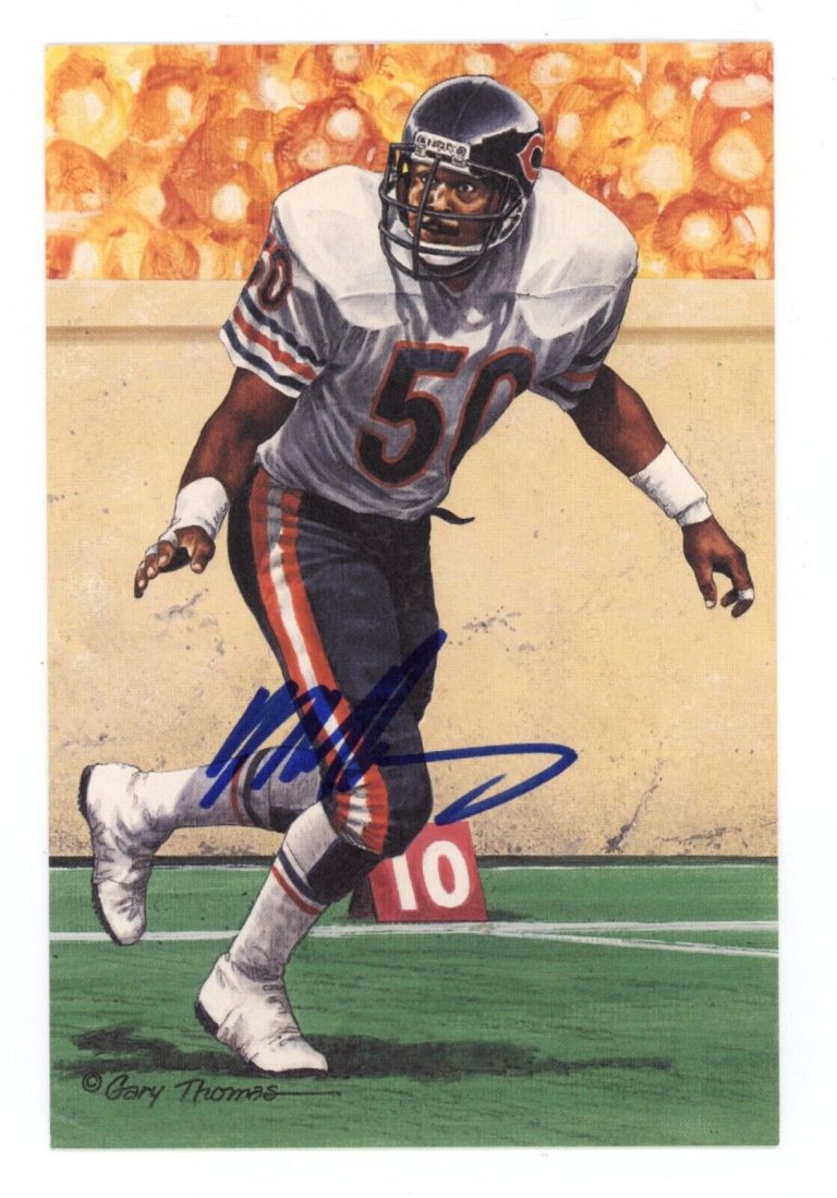 Mike Singletary Signed Auto GLAC Goal Line Art Card #193 Beckett Witness BAS COA
