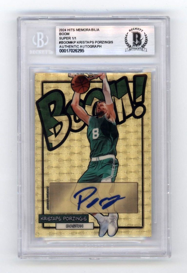 Kristaps Porzingis 2024 Hits Memorabilia BOOM Super #1/1 Signed BGS BAS Auto