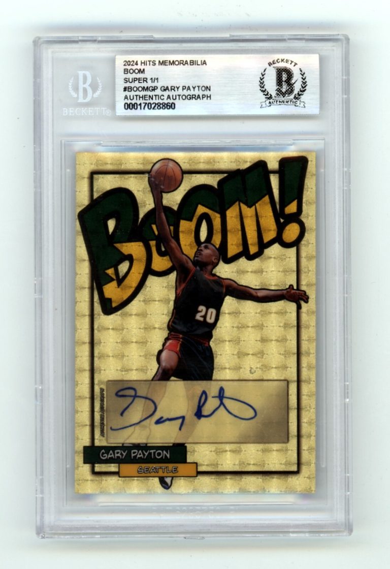 Gary Payton 2024 Hits Memorabilia BOOM Super #1/1 Signed BGS BAS Auto Sonics
