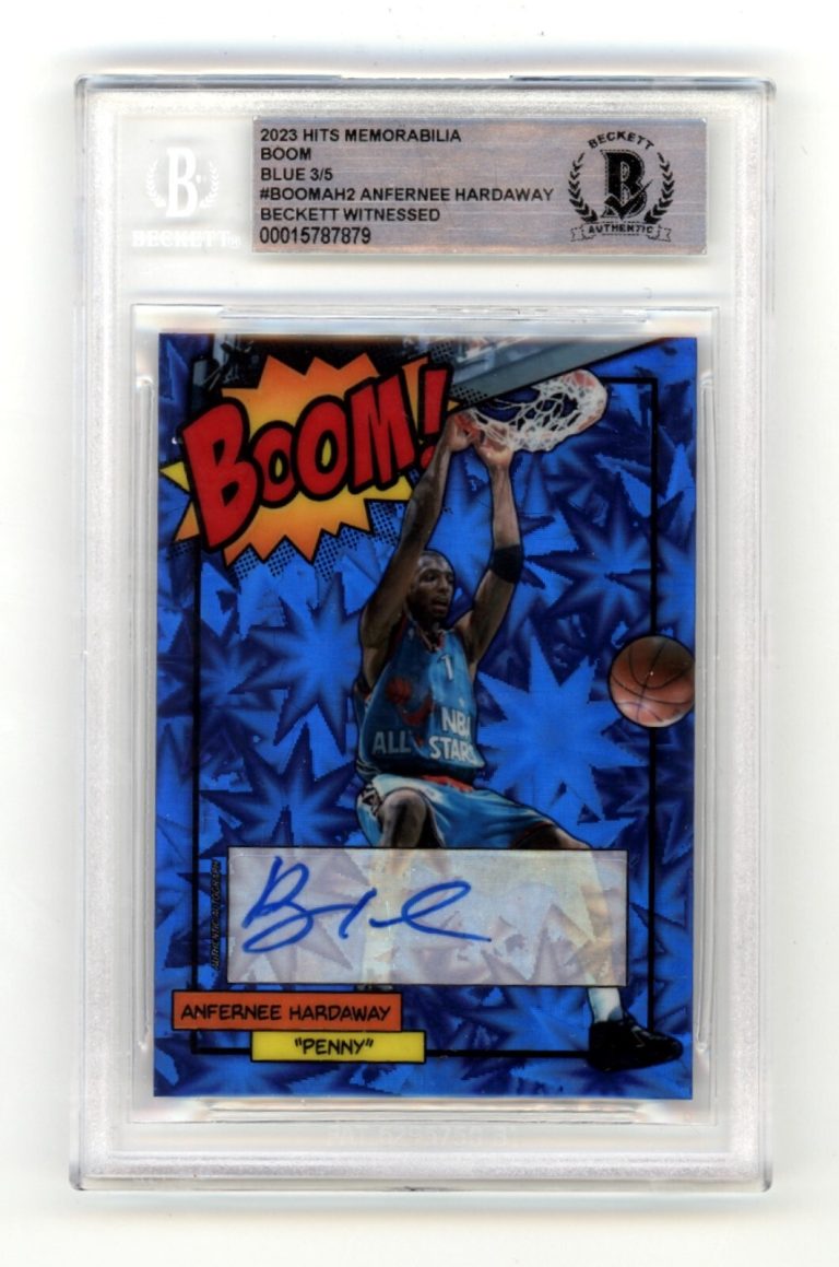 Anfernee Hardaway 2023 Hits Memorabilia BOOM Blue #/5 Signed BGS BAS Auto AS