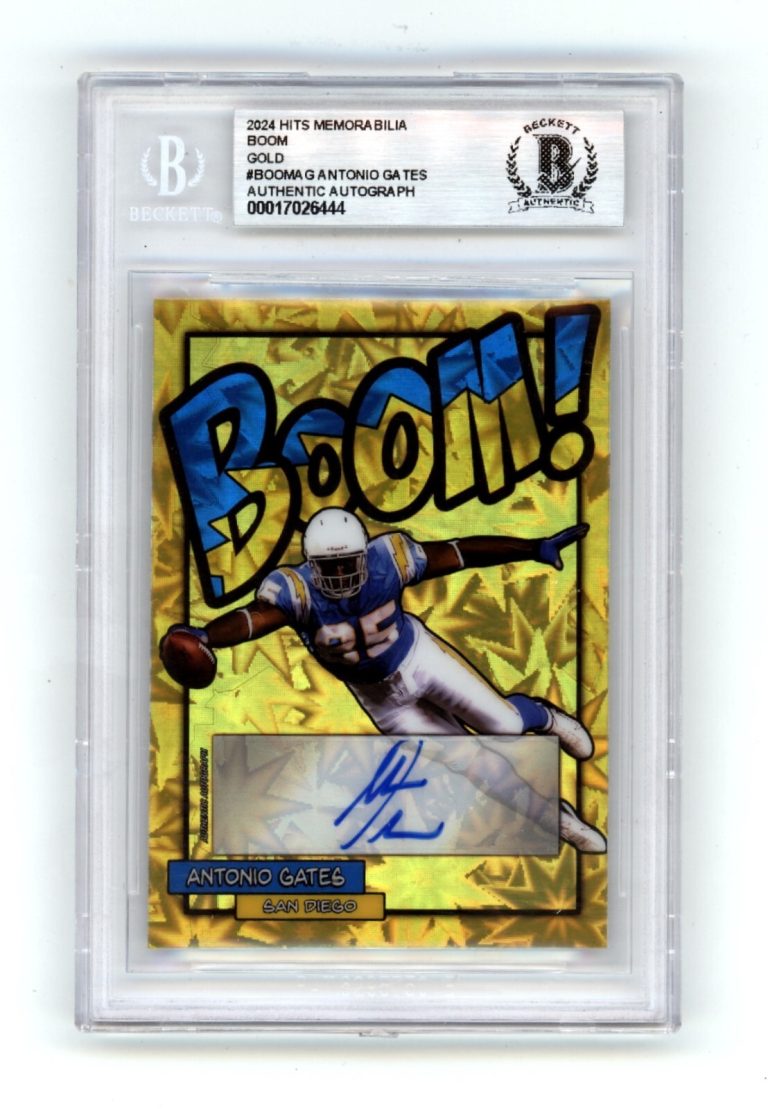Antonio Gates 2024 Hits Memorabilia BOOM Gold #/10 Signed BGS BAS Auto Chargers