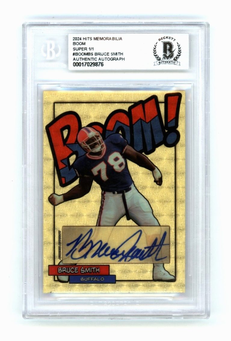 Bruce Smith 2024 Hits Memorabilia BOOM Super #1/1 Signed BGS BAS Auto Bills
