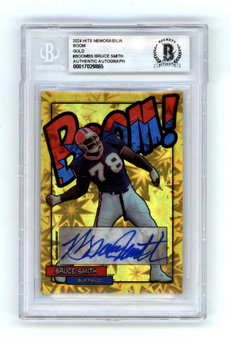 Bruce Smith 2024 Hits Memorabilia BOOM Gold #/5 Signed BGS BAS Auto Bills