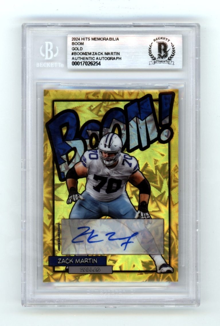 Zack Martin 2024 Hits Memorabilia BOOM Gold #/10 Signed BGS BAS Auto Cowboys