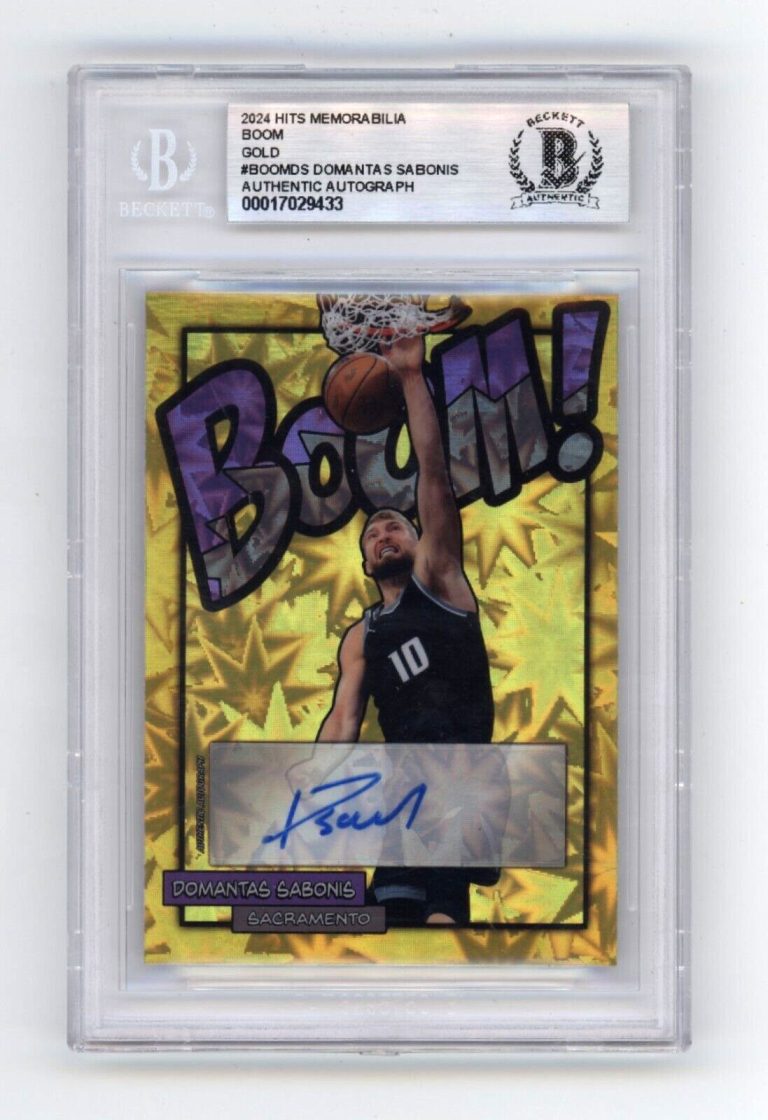 Domantas Sabonis 2024 Hits Memorabilia BOOM Gold #/5 Signed BGS BAS Auto Kings
