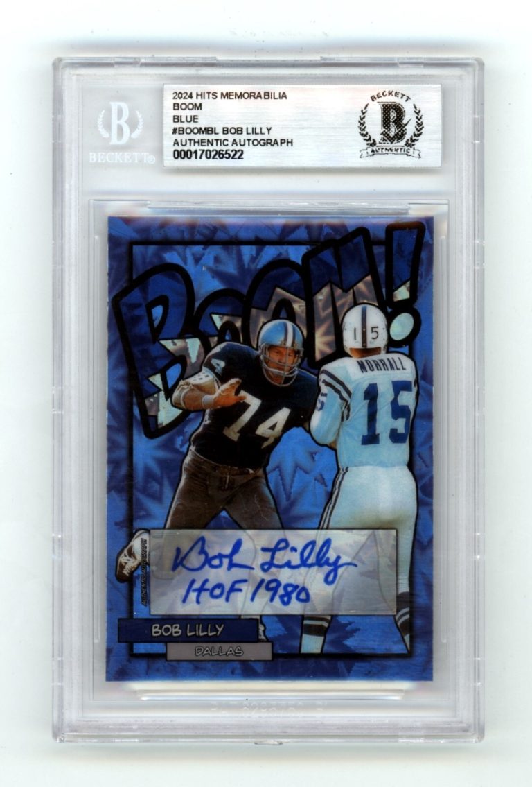 Bob Lilly 2024 Hits Memorabilia BOOM Blue #/5 Signed BGS BAS Auto HOF 1980 Insc.