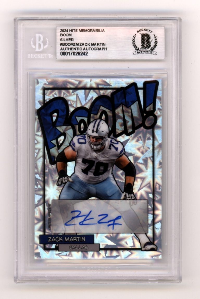 Zack Martin 2024 Hits Memorabilia BOOM Silver Signed BGS BAS Auto Cowboys