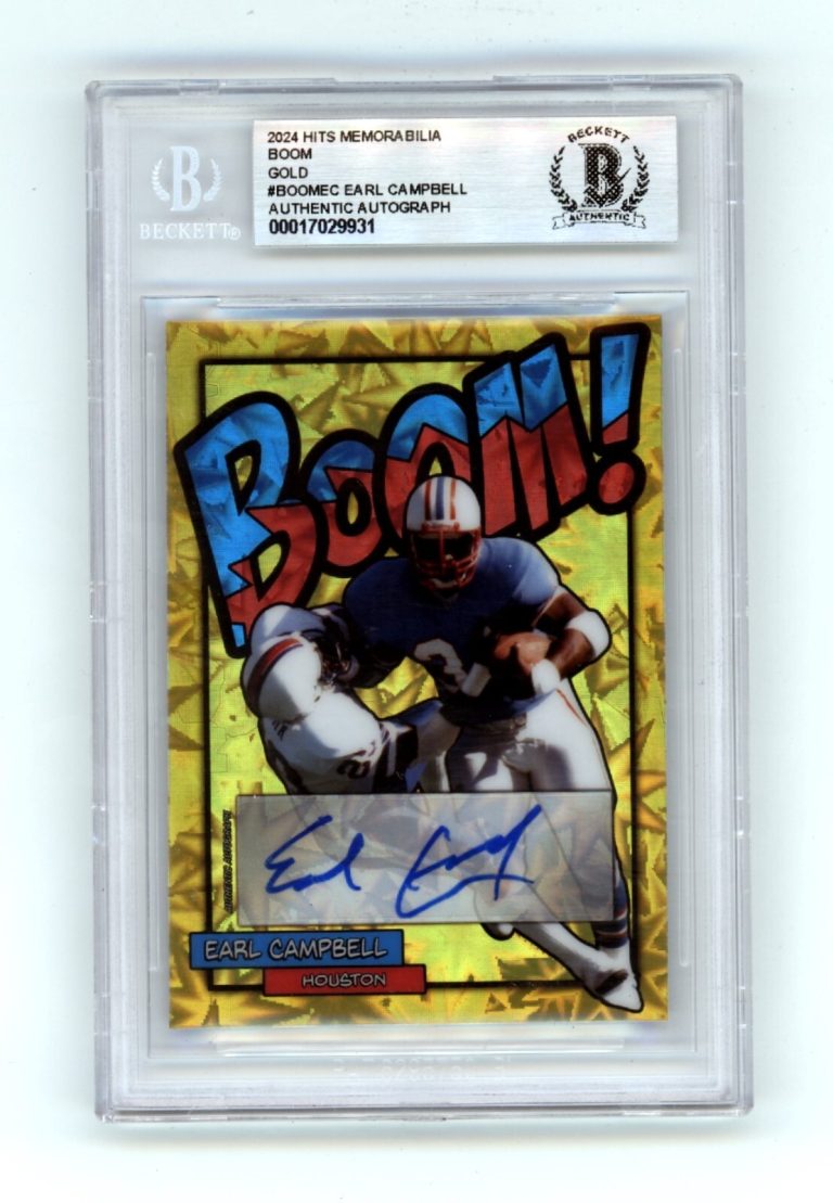 Earl Campbell 2024 Hits Memorabilia BOOM Gold #/10 Signed BGS BAS Auto Oilers