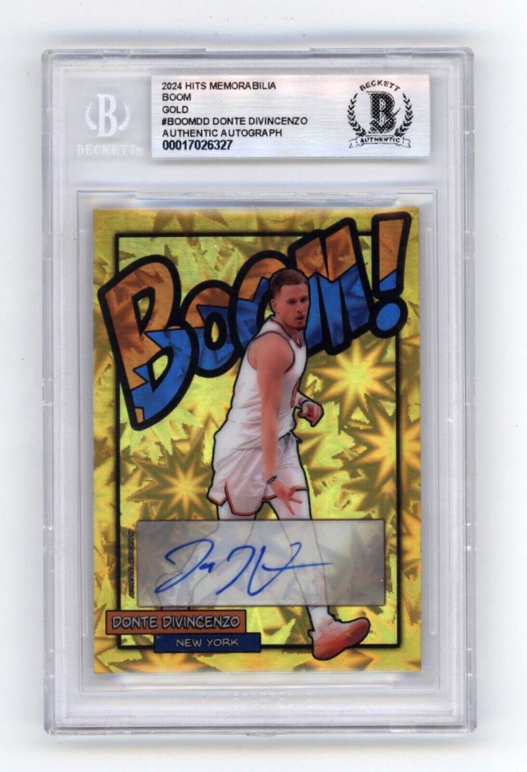 Donte DiVincenzo 2024 Hits Memorabilia BOOM Gold #/10 Signed BGS BAS Auto Knicks