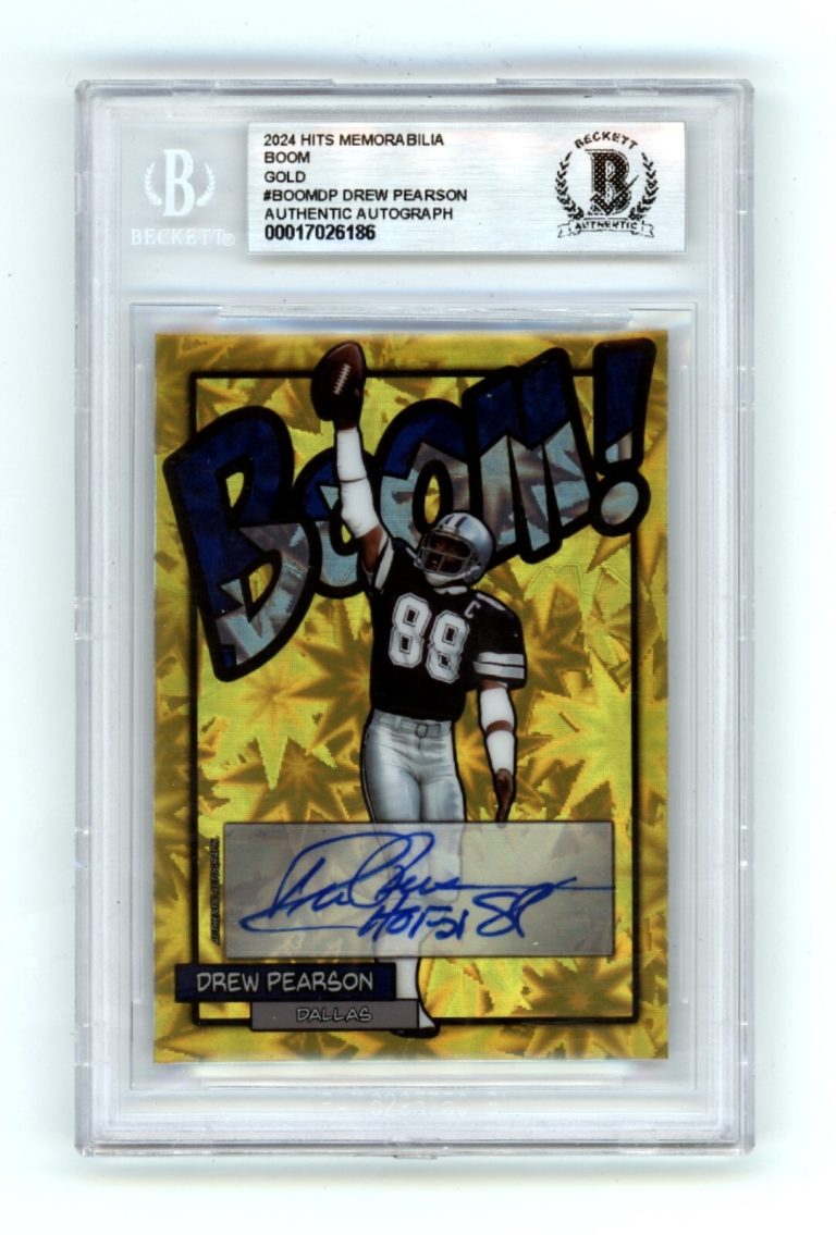 Drew Pearson 2024 Hits Memorabilia BOOM Gold #/10 Signed BGS BAS Auto HOF 21 Ins