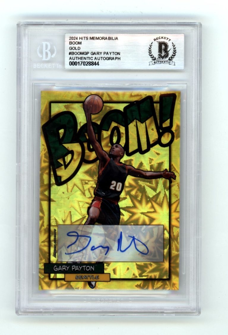 Gary Payton 2024 Hits Memorabilia BOOM Gold #/10 Signed BGS BAS Auto Sonics