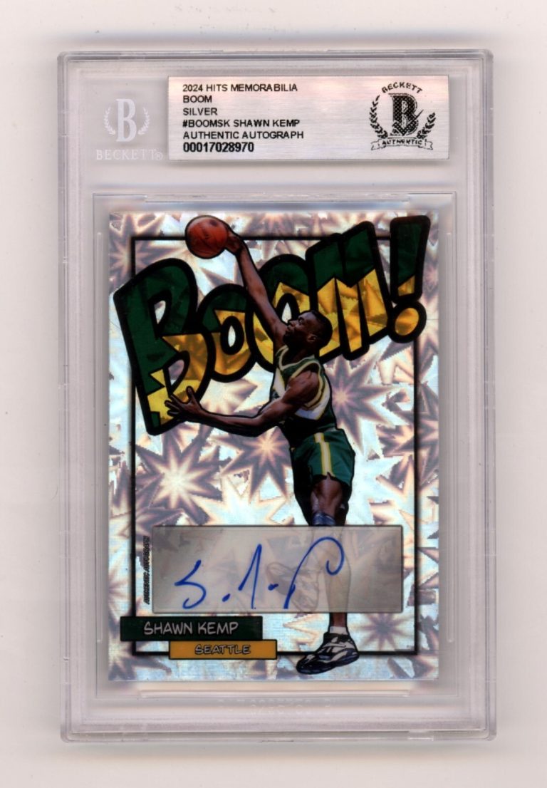 Shawn Kemp 2024 Hits Memorabilia BOOM Silver Signed BGS BAS Auto Sonics