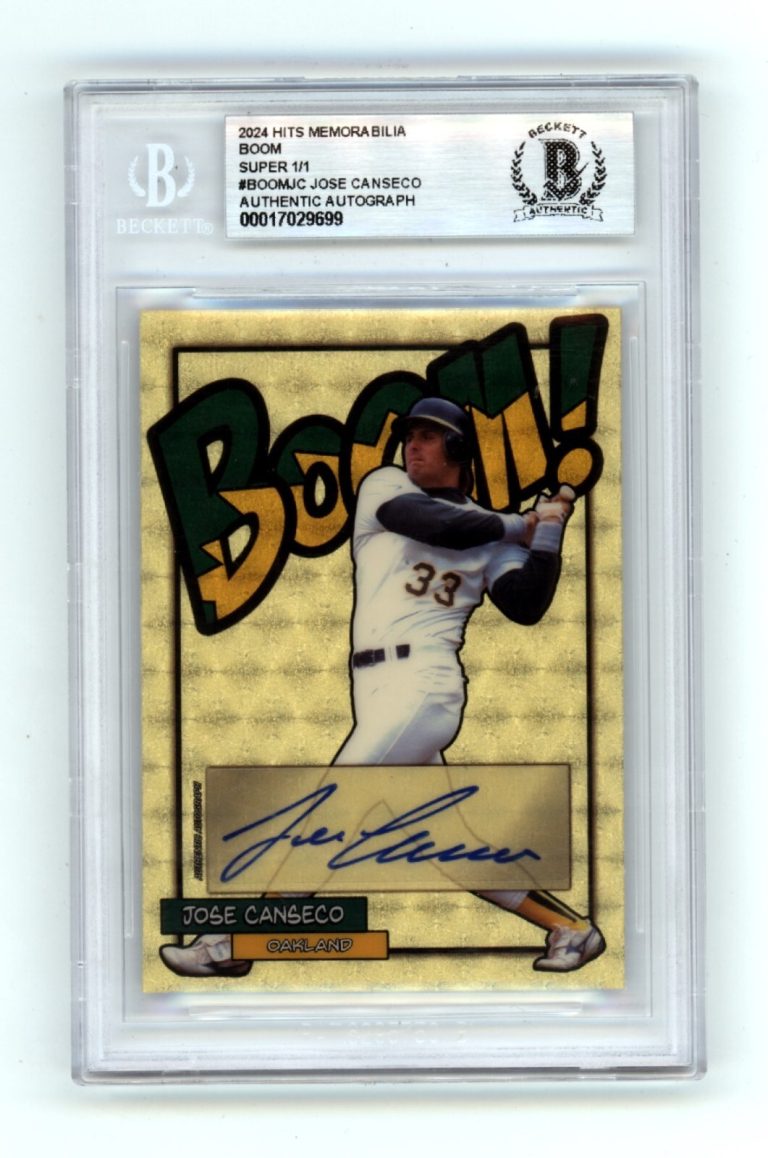 Jose Canseco 2024 Hits Memorabilia BOOM Super #1/1 Signed BGS BAS Auto Athletics