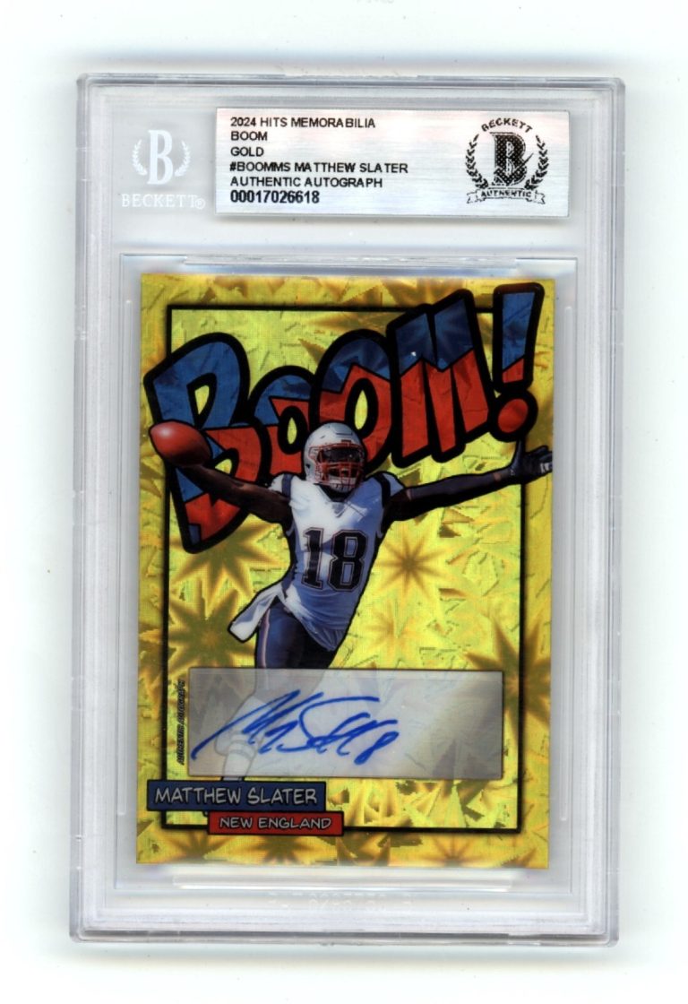 Matthew Slater 2024 Hits Memorabilia BOOM Gold #/10 Signed BGS BAS Auto Patriots