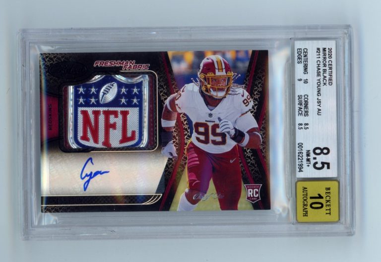 Chase Young 2020 Certified Freshman Fabric Black Shield Auto RC #1/1 BGS 8.5 10