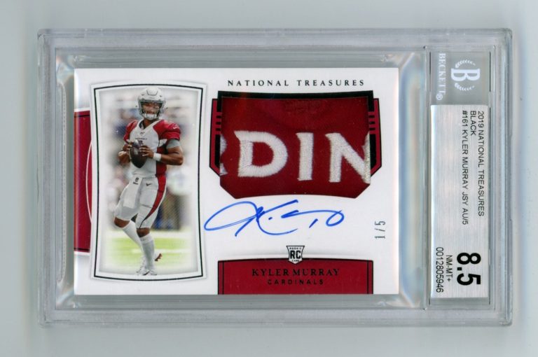 Kyler Murray 2019 National Treasures Black RPA Patch Auto RC JERSEY #1/5 BGS 8.5
