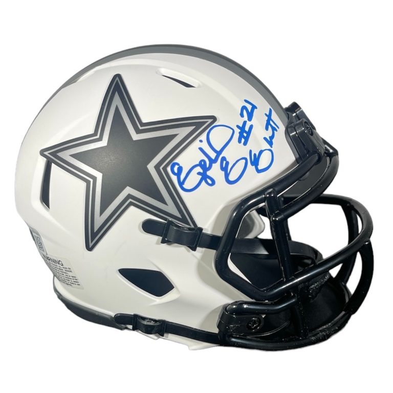 Ezekiel Elliott Signed Cowboys Lunar Mini Helmet Beckett Witness BAS COA