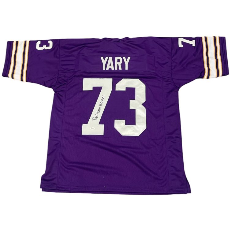 Ron Yary Signed Minnesota Vikings Custom Jersey w/ HOF 01 JSA COA