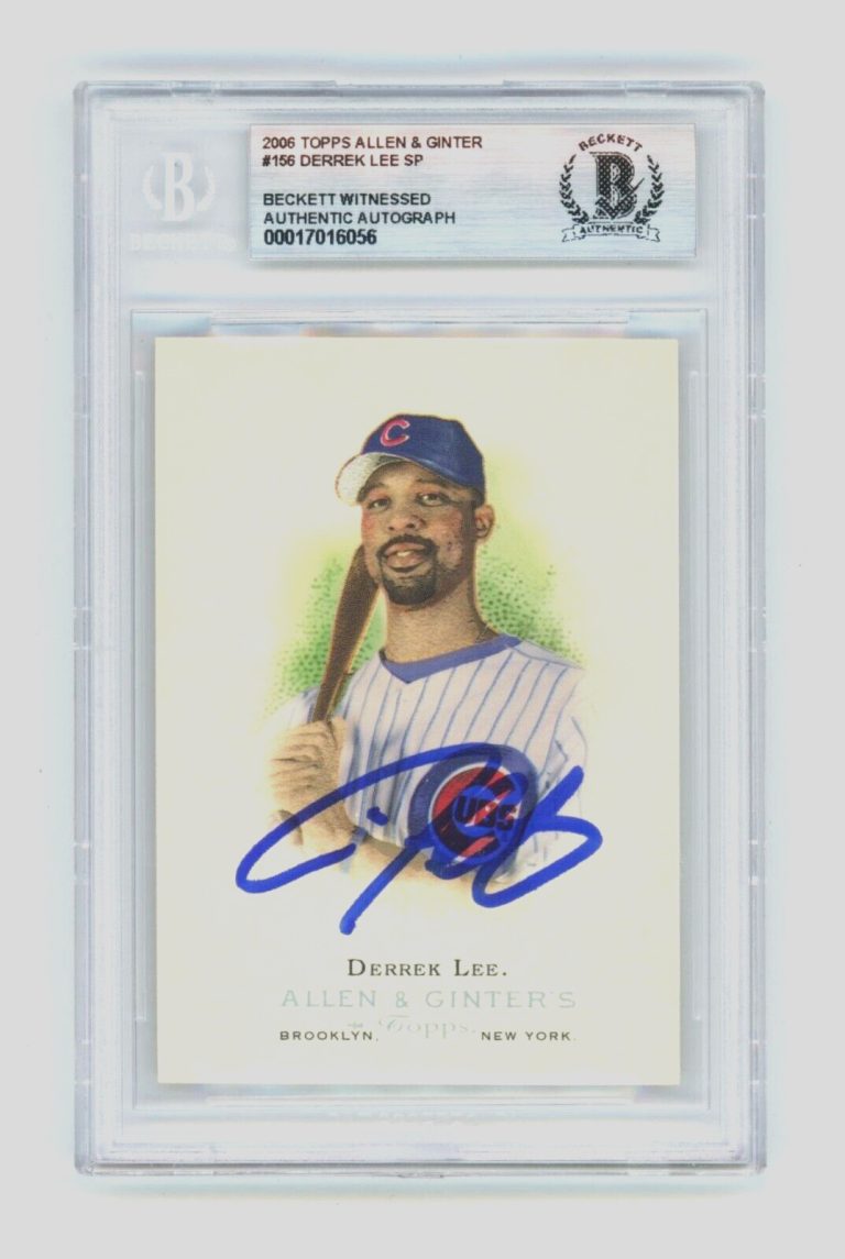Derrek Lee 2006 Topps Allen & Ginter #156 Signed Beckett Wit BAS BGS Auth Auto