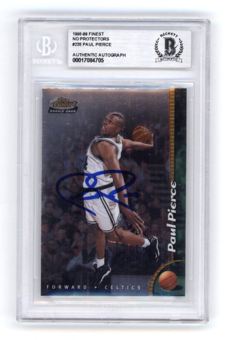 Paul Pierce 1998-99 Topps Finest #235 Rookie RC Signed Beckett BAS BGS Auto