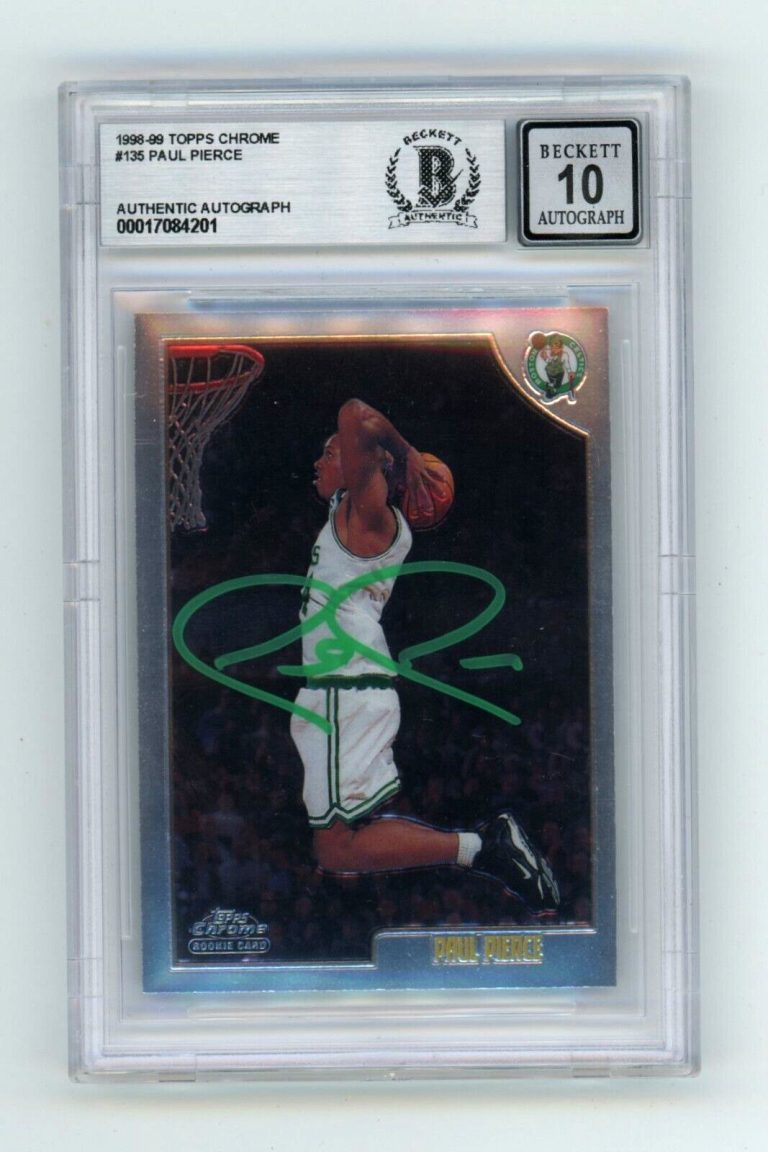 Paul Pierce 1998-99 Topps Chrome #135 Rookie RC Signed Beckett BAS BGS 10 Auto