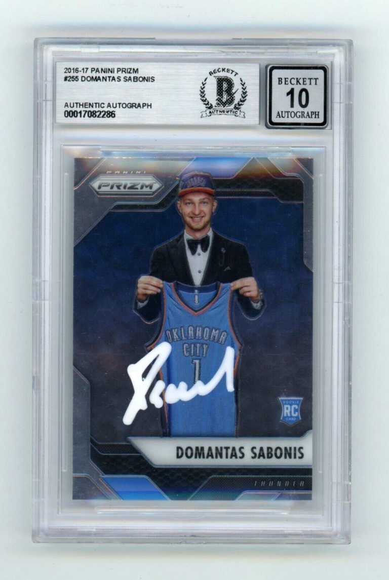 Domantas Sabonis 2016-17 Panini Prizm #255 RC Signed Beckett Wit BAS BGS 10 Auto