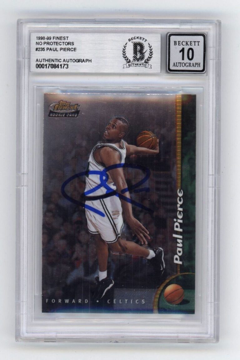 Paul Pierce 1998-99 Topps Finest #235 Rookie RC Signed Beckett BAS BGS 10 Auto