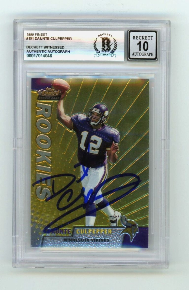 Daunte Culpepper 1999 Topps Finest #151 Rookie RC Signed Beckett BGS 10 Auto