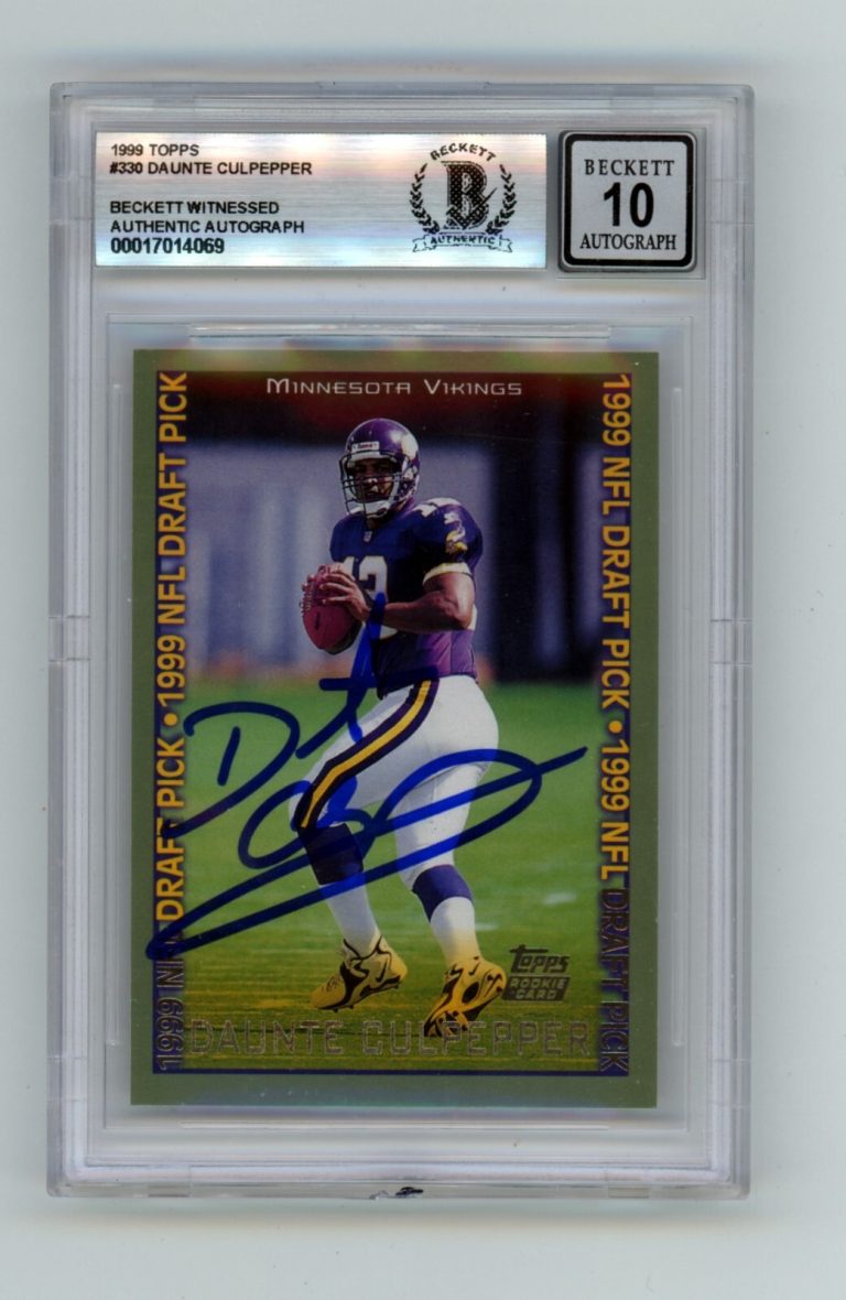 Daunte Culpepper 1999 Topps #330 Rookie RC Signed Beckett BGS 10 Auto Vikings