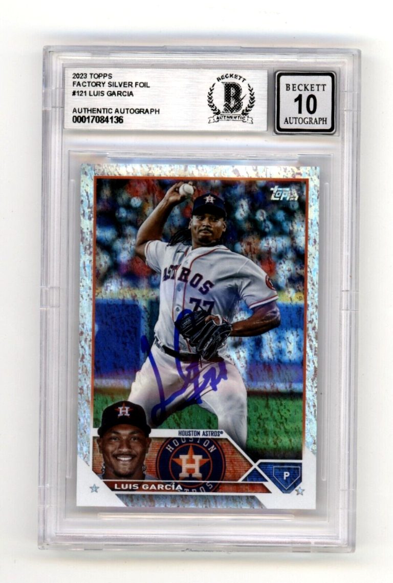 Luis Garcia 2023 Topps 121 Silver Foilboard #/426 Signed BAS BGS 10 Auto Astros