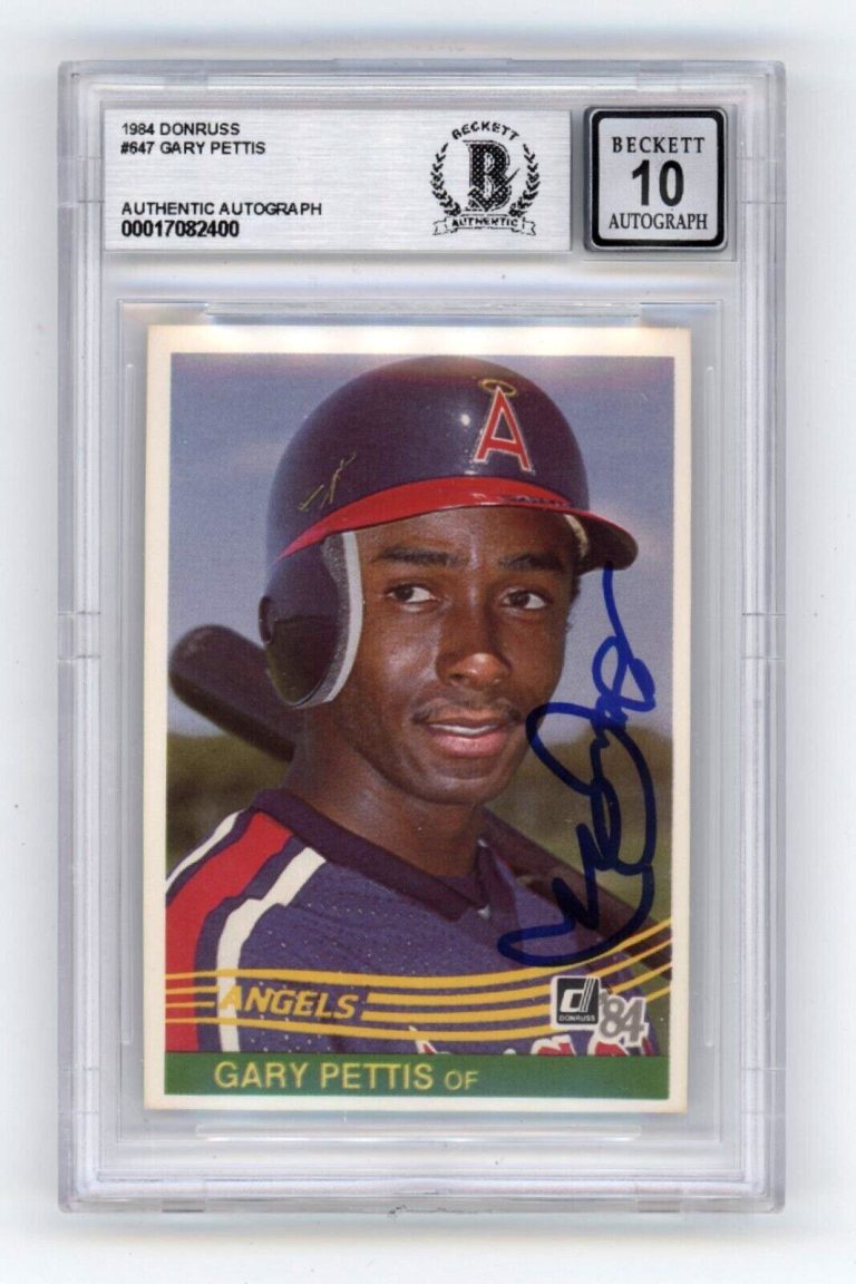 Gary Pettis 1984 Donruss #647 Rookie RC Signed Beckett Witnessed BAS BGS 10 Auto