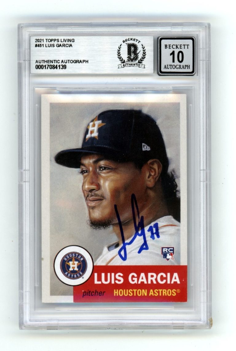 Luis Garcia 2021 Topps Living Set #451 Rookie RC Signed BAS BGS 10 Auto Astros