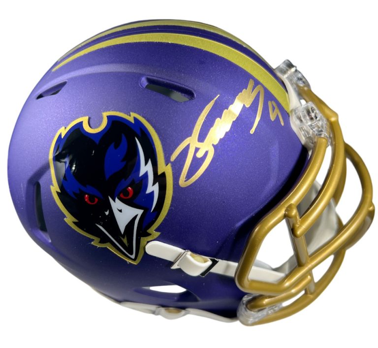 Zay Flowers Signed Baltimore Ravens 2024 Alt Mini Helmet JSA Witness COA