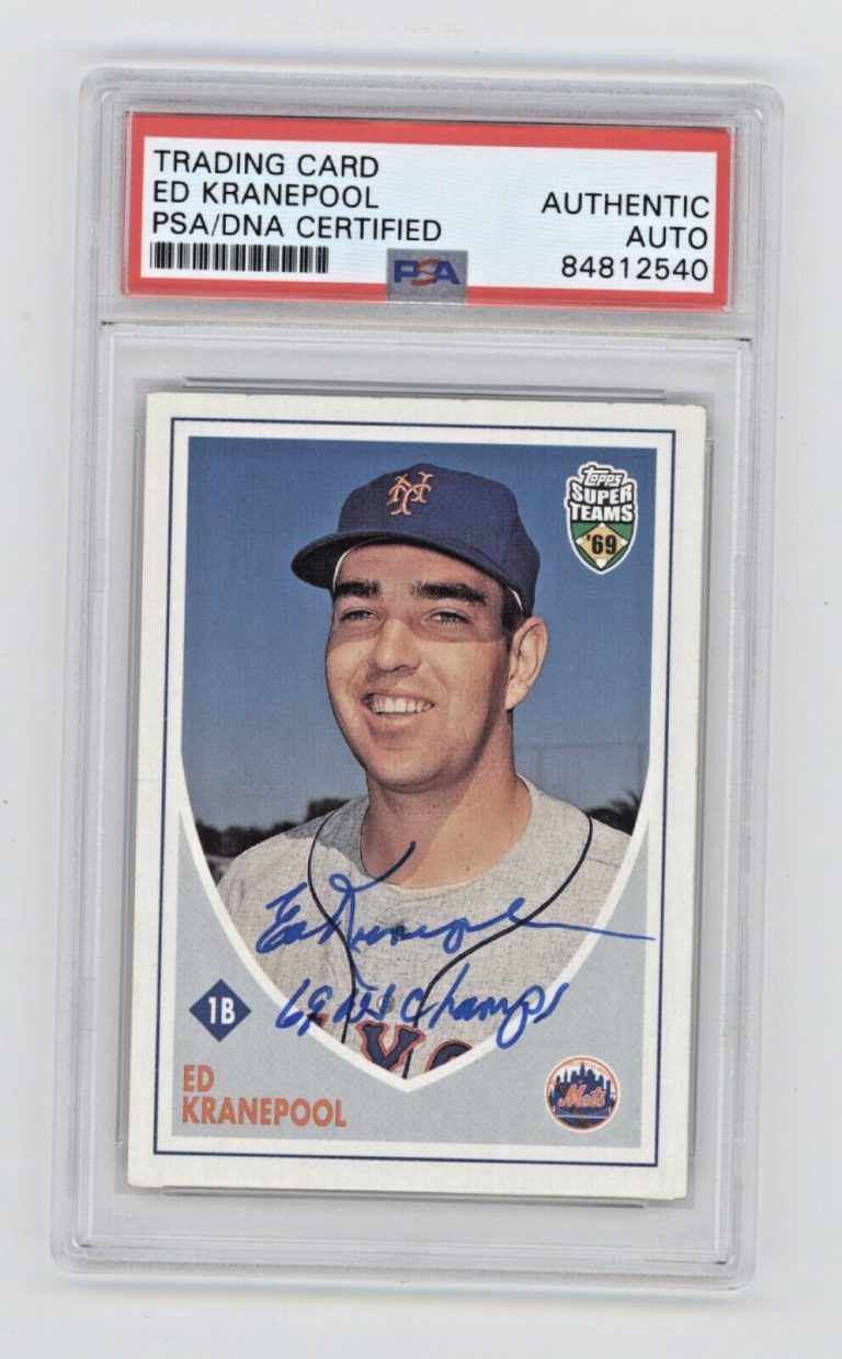 Ed Kranepool 2002 Topps Super Teams #88 Signed 69 WS Champs Mets PSA Auth. Auto