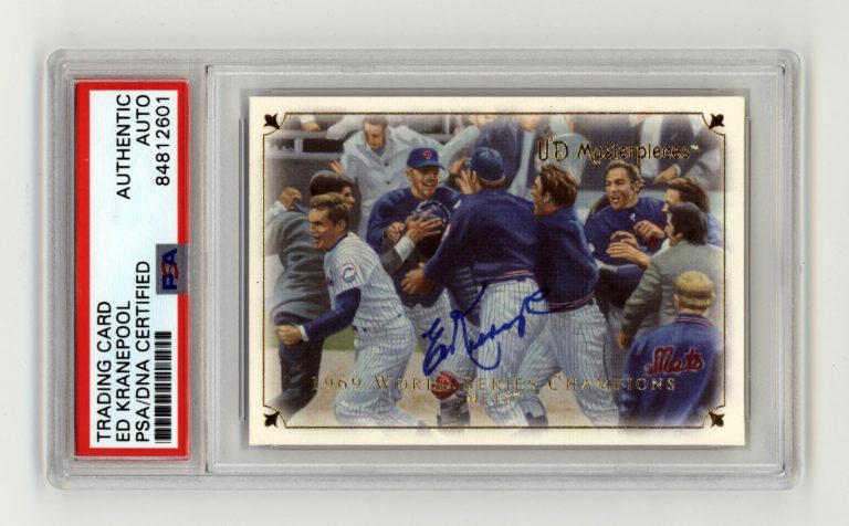 Ed Kranepool Signed 2007 Upper Deck UD Masterpieces #85 1969 WSC Mets PSA Auto