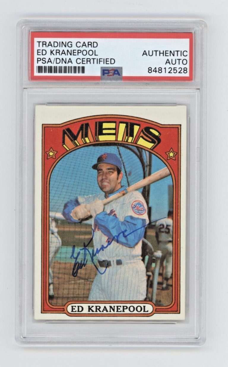 Ed Kranepool 1972 Topps Baseball #181 Signed PSA Authentic Auto New York Mets