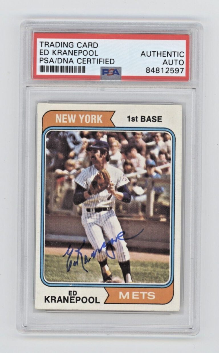 Ed Kranepool 1974 Topps Baseball #561 Signed PSA Authentic Auto New York Mets