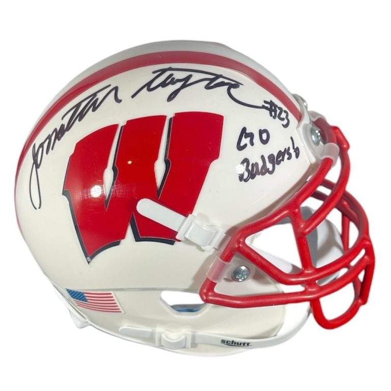 Jonathan Taylor Signed Wisconsin Speed Mini Helmet w/ Go Badgers JSA COA