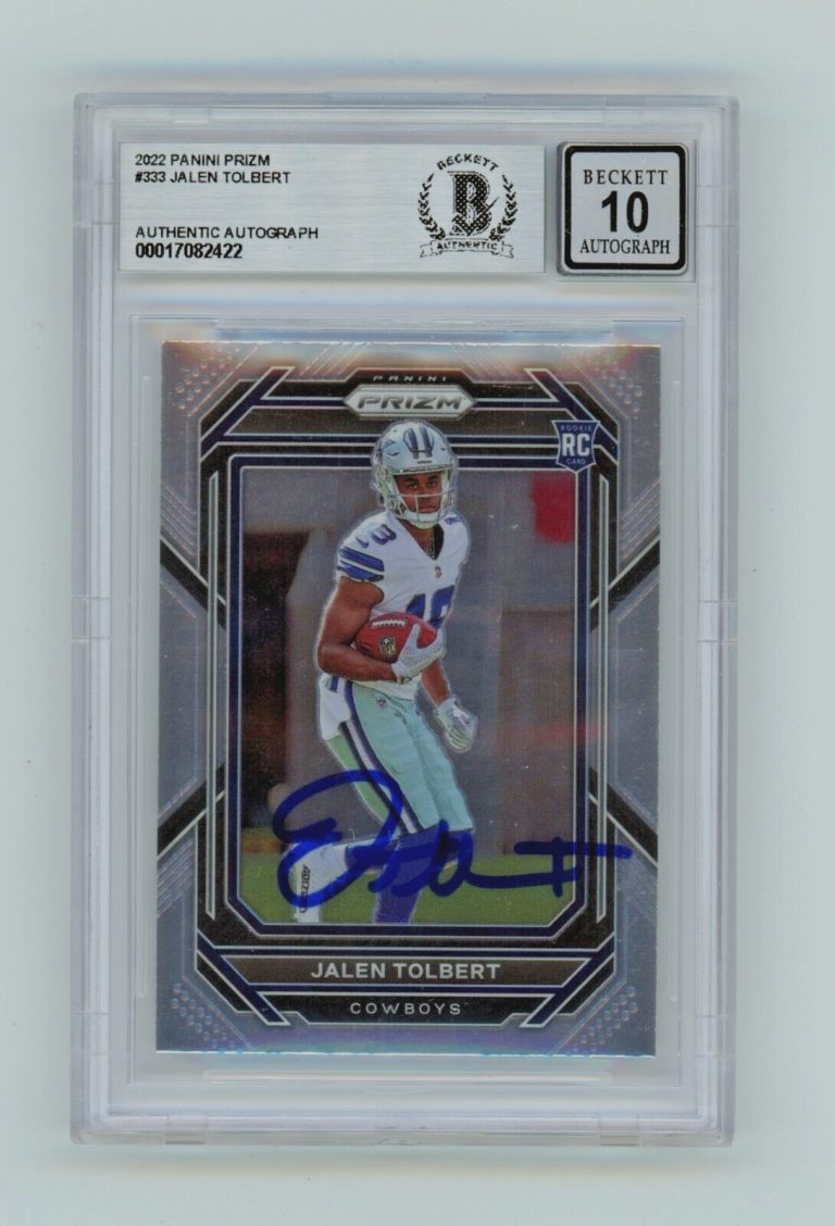 Jalen Tolbert 2022 Panini Prizm #333 Rookie RC Signed Beckett BAS BGS 10 Auto