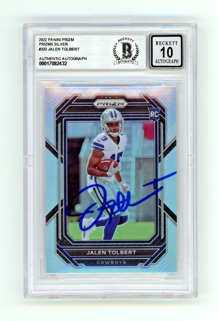 Jalen Tolbert 2022 Prizm Silver #333 Rookie RC Signed BAS BGS 10 Auto