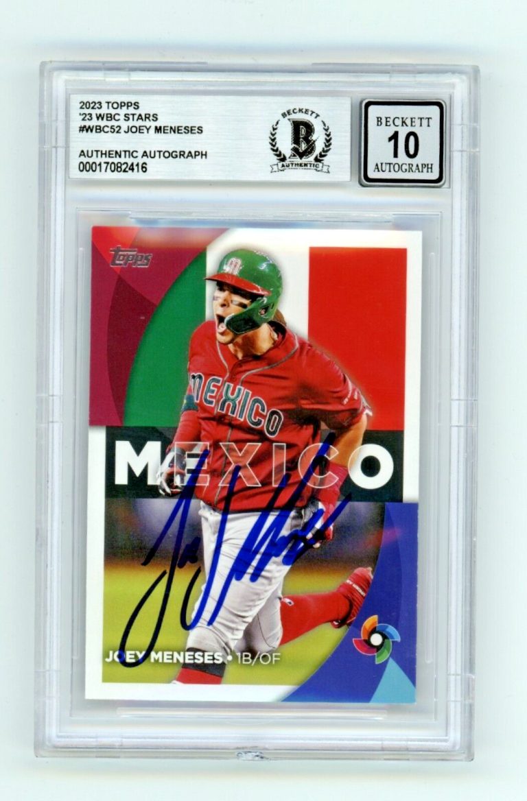 Joey Meneses 2023 Topps WBC Stars #WBC52 Signed BAS BGS 10 Auto Mexico