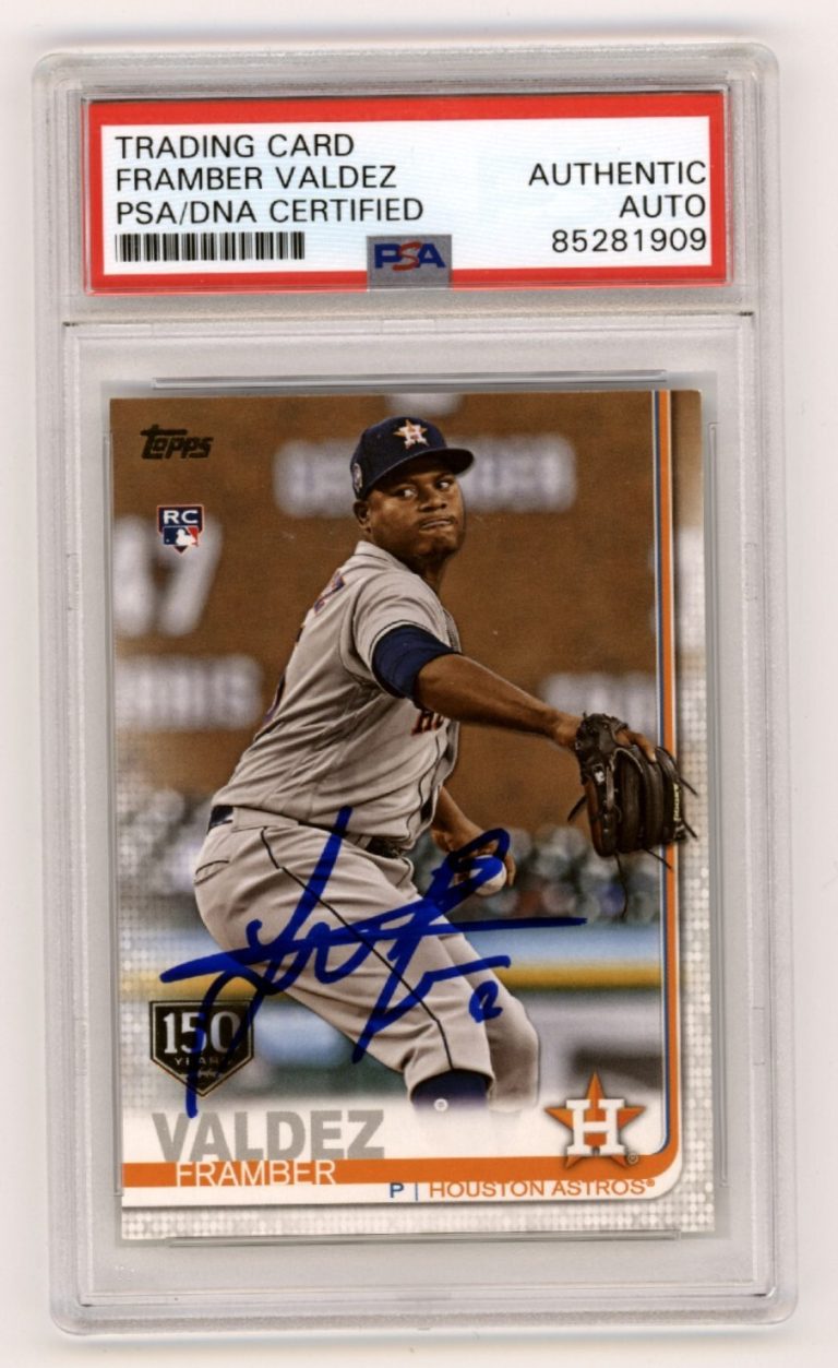 Framber Valdez 2019 Topps Series 2 #376 150 Years RC Signed PSA DNA Auto Astros