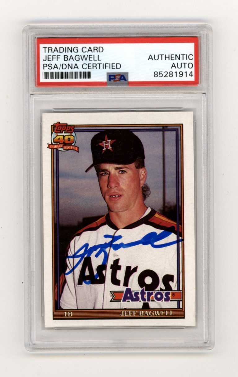 Jeff Bagwell 1991 Topps Traded #4T Rookie Card RC Signed PSA DNA Auto HOF Astros