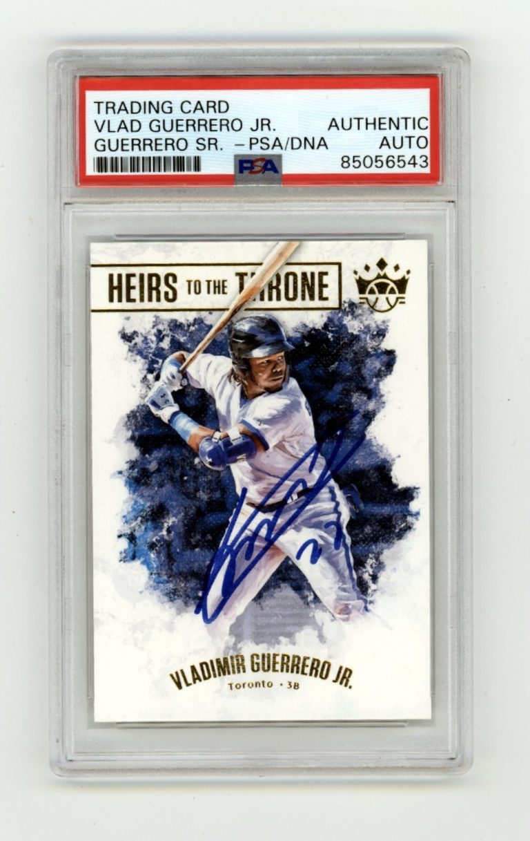 Vladimir Guerrero Jr. & Sr. 2019 Diamond Kings Heirs to Throne Signed PSA Auto