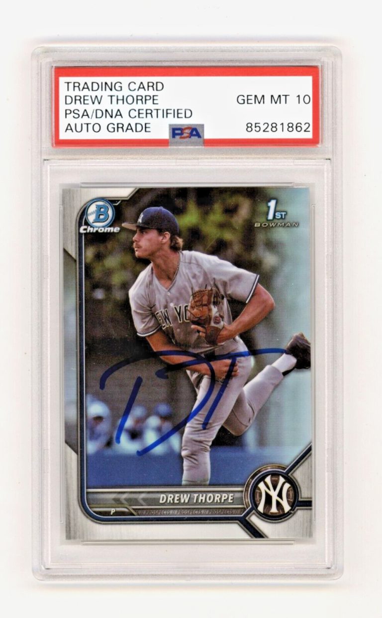Drew Thorpe 2022 Bowman Chrome Draft Refractor 1st Rookie RC Signed PSA 10 Auto